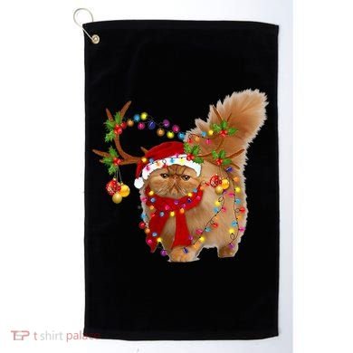 Persian Cat Gorgeous Reindeer Christmas Tree Light Xmas Golf Towel