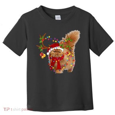 Persian Cat Gorgeous Reindeer Christmas Tree Light Xmas Toddler T-Shirt