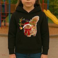 Persian Cat Gorgeous Reindeer Christmas Tree Light Xmas Kids Hoodie thumb 3