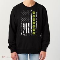 Pickleball Cool Gift American Flag Pickleball Player Gift Cute Gift Women's Sweatshirt thumb 0