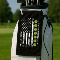 Pickleball Cool Gift American Flag Pickleball Player Gift Cute Gift Golf Towel thumb 2