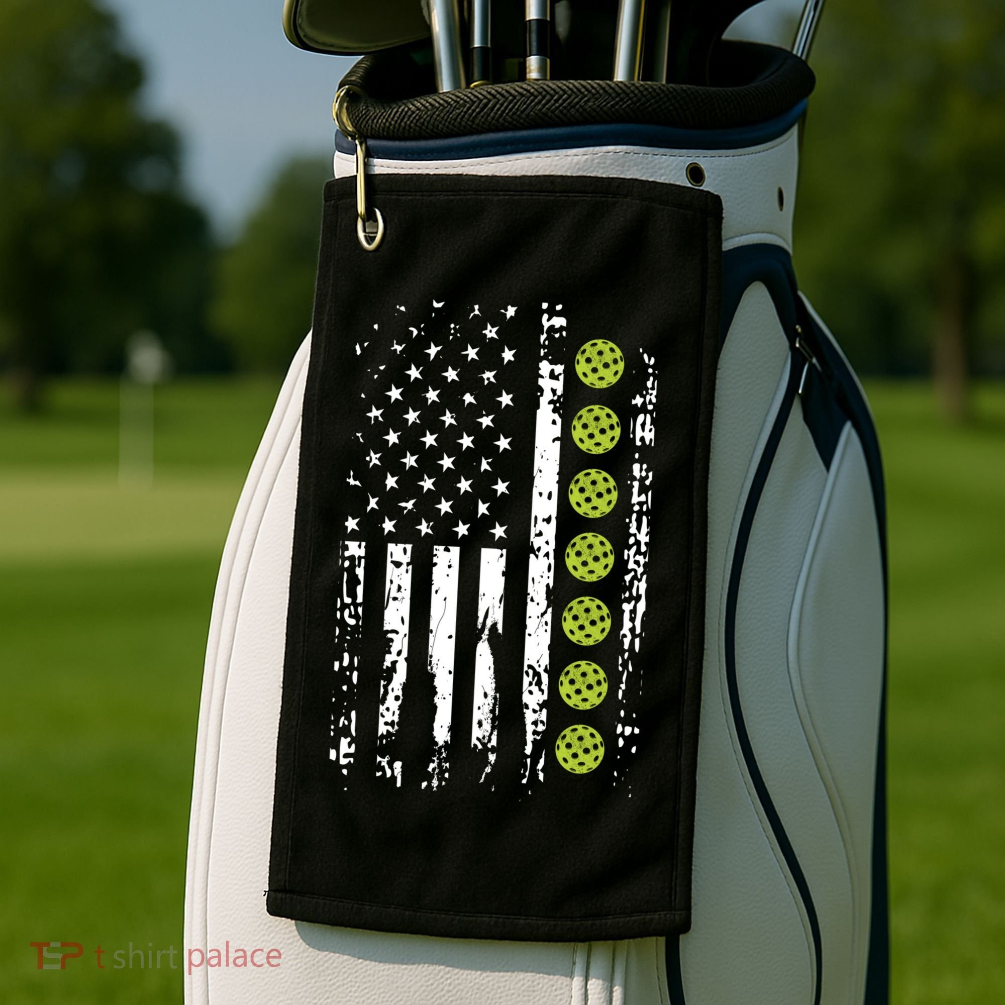 Pickleball Cool Gift American Flag Pickleball Player Gift Cute Gift Golf Towel