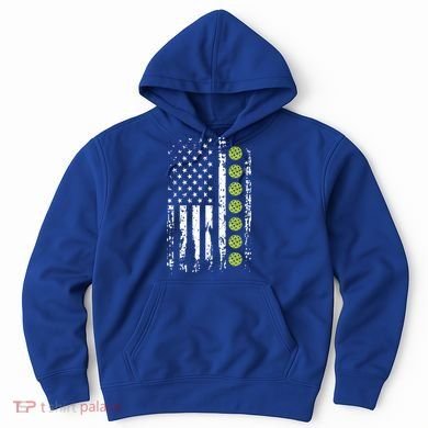 Pickleball Cool Gift American Flag Pickleball Player Gift Cute Gift Hoodie