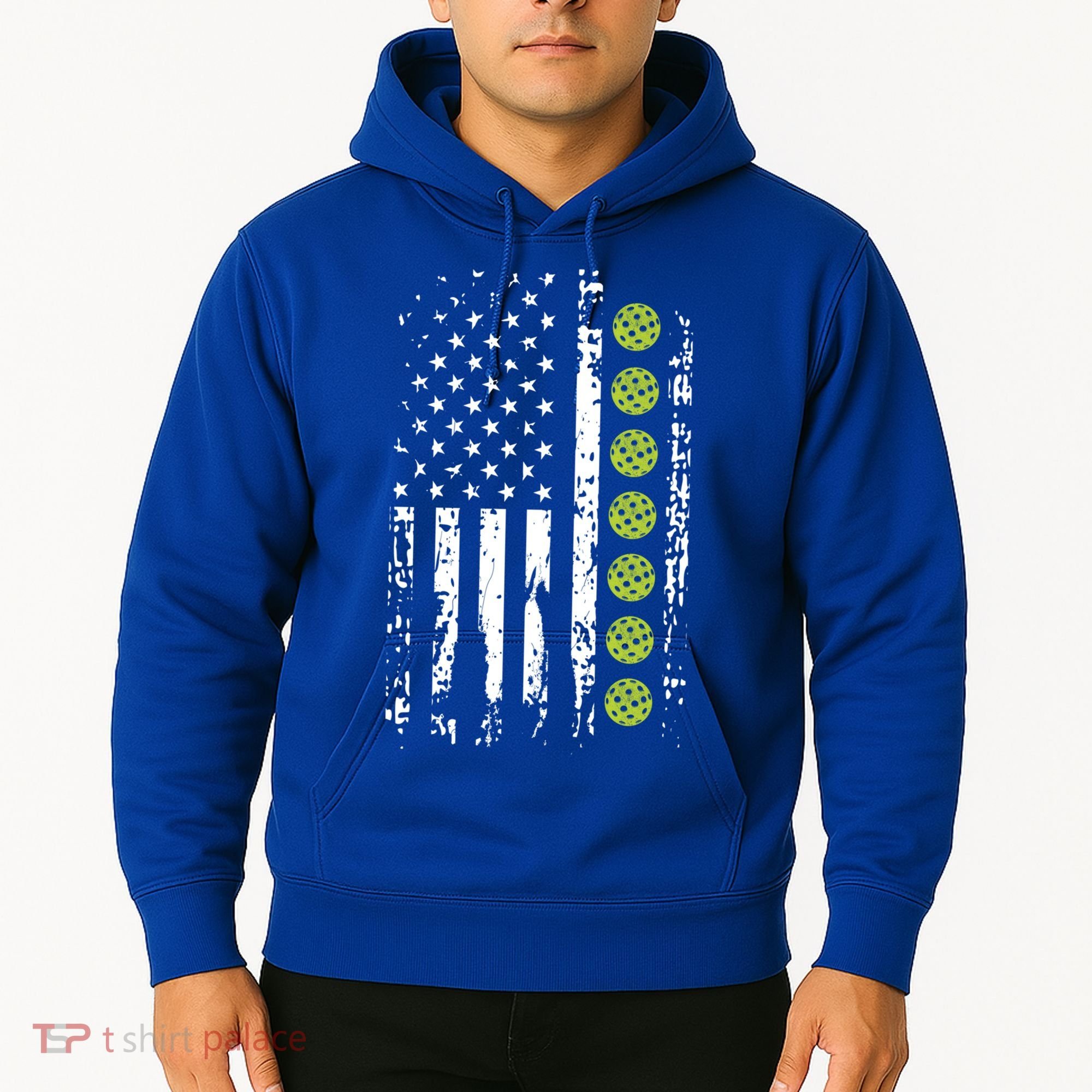 Pickleball Cool Gift American Flag Pickleball Player Gift Cute Gift Hoodie