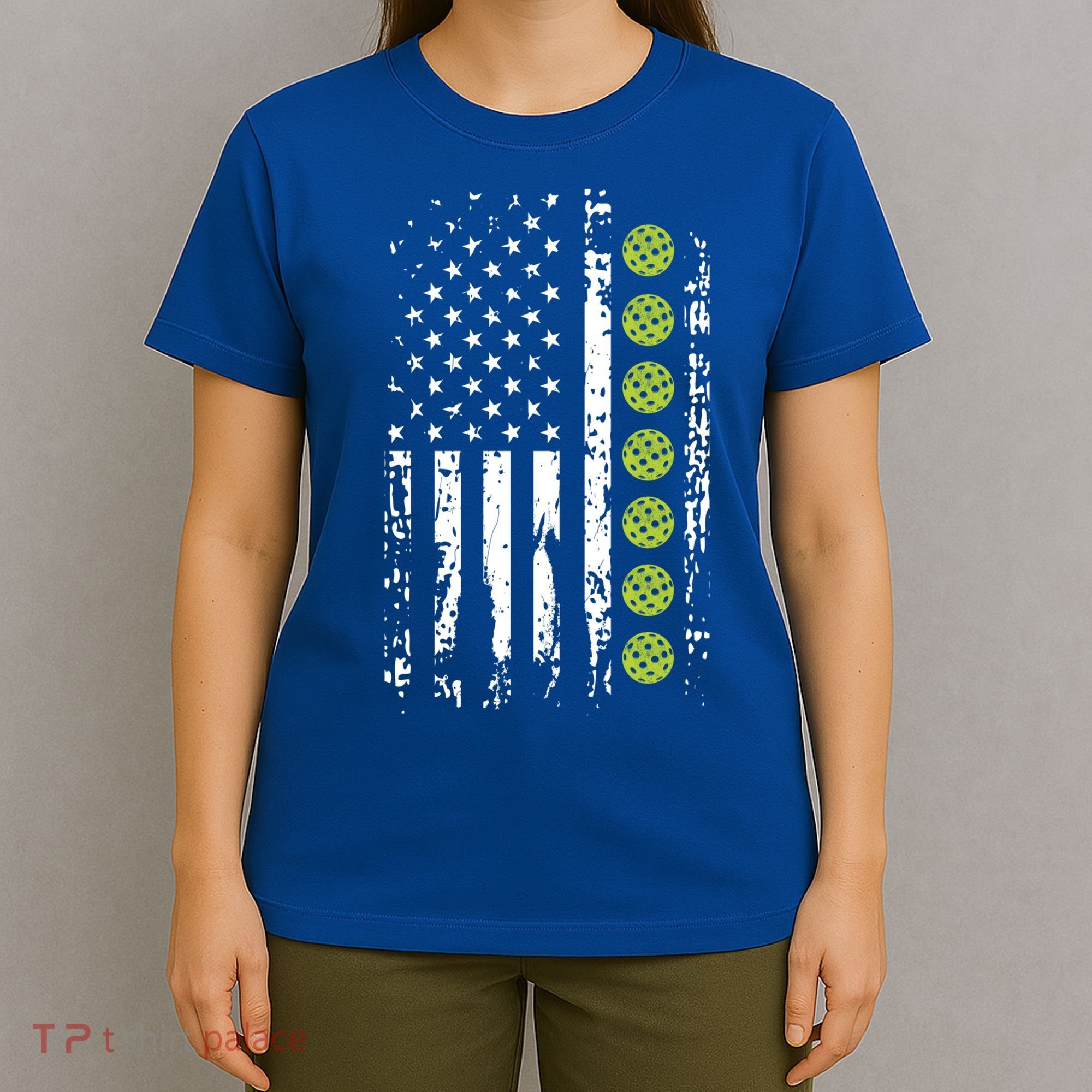 Pickleball Cool Gift American Flag Pickleball Player Gift Cute Gift T-Shirt