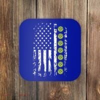 Pickleball Cool Gift American Flag Pickleball Player Gift Cute Gift Coaster thumb 0