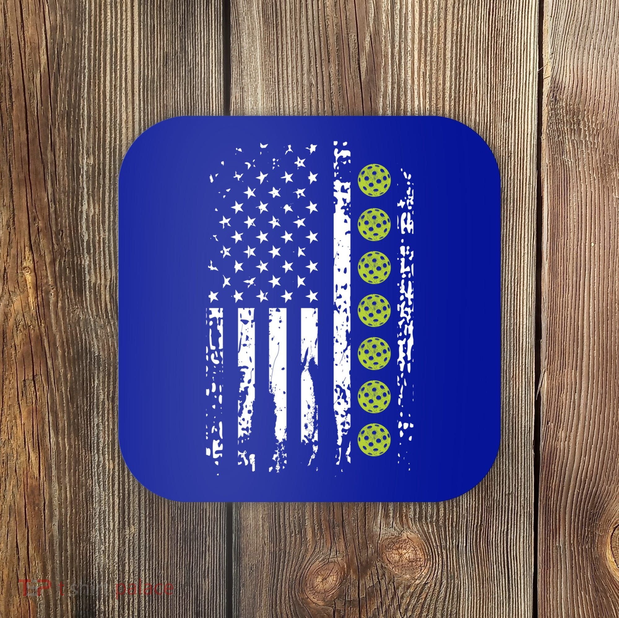Pickleball Cool Gift American Flag Pickleball Player Gift Cute Gift Coaster