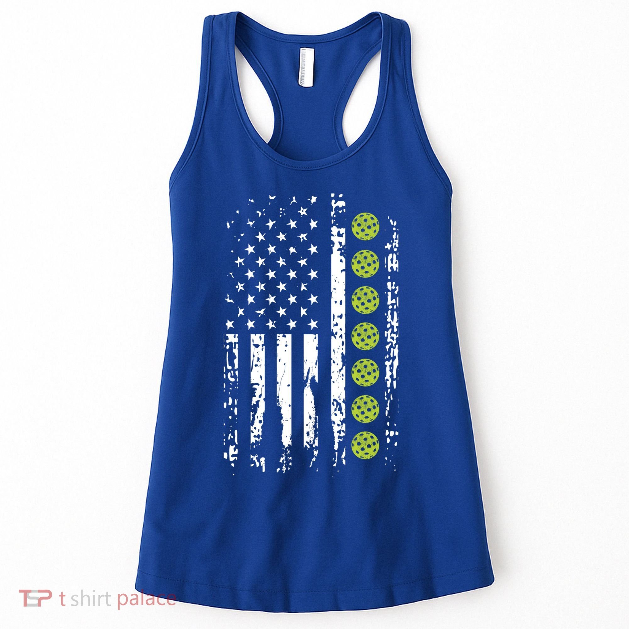 Pickleball Cool Gift American Flag Pickleball Player Gift Cute Gift Women's Tank Top