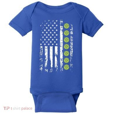 Pickleball Cool Gift American Flag Pickleball Player Gift Cute Gift Baby Bodysuit