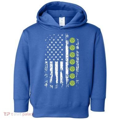 Pickleball Cool Gift American Flag Pickleball Player Gift Cute Gift Toddler Hoodie