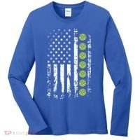 Pickleball Cool Gift American Flag Pickleball Player Gift Cute Gift Women's Long Sleeve Shirt thumb 0