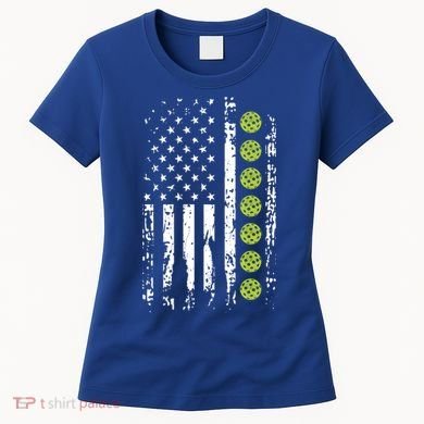 Pickleball Cool Gift American Flag Pickleball Player Gift Cute Gift Women's T-Shirt