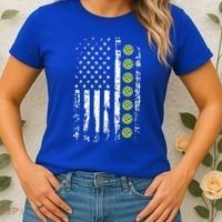 Pickleball Cool Gift American Flag Pickleball Player Gift Cute Gift Women's T-Shirt thumb 2