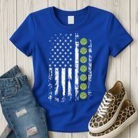 Pickleball Cool Gift American Flag Pickleball Player Gift Cute Gift Women's T-Shirt thumb 3