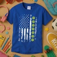 Pickleball Cool Gift American Flag Pickleball Player Gift Cute Gift Kids T-Shirt thumb 3