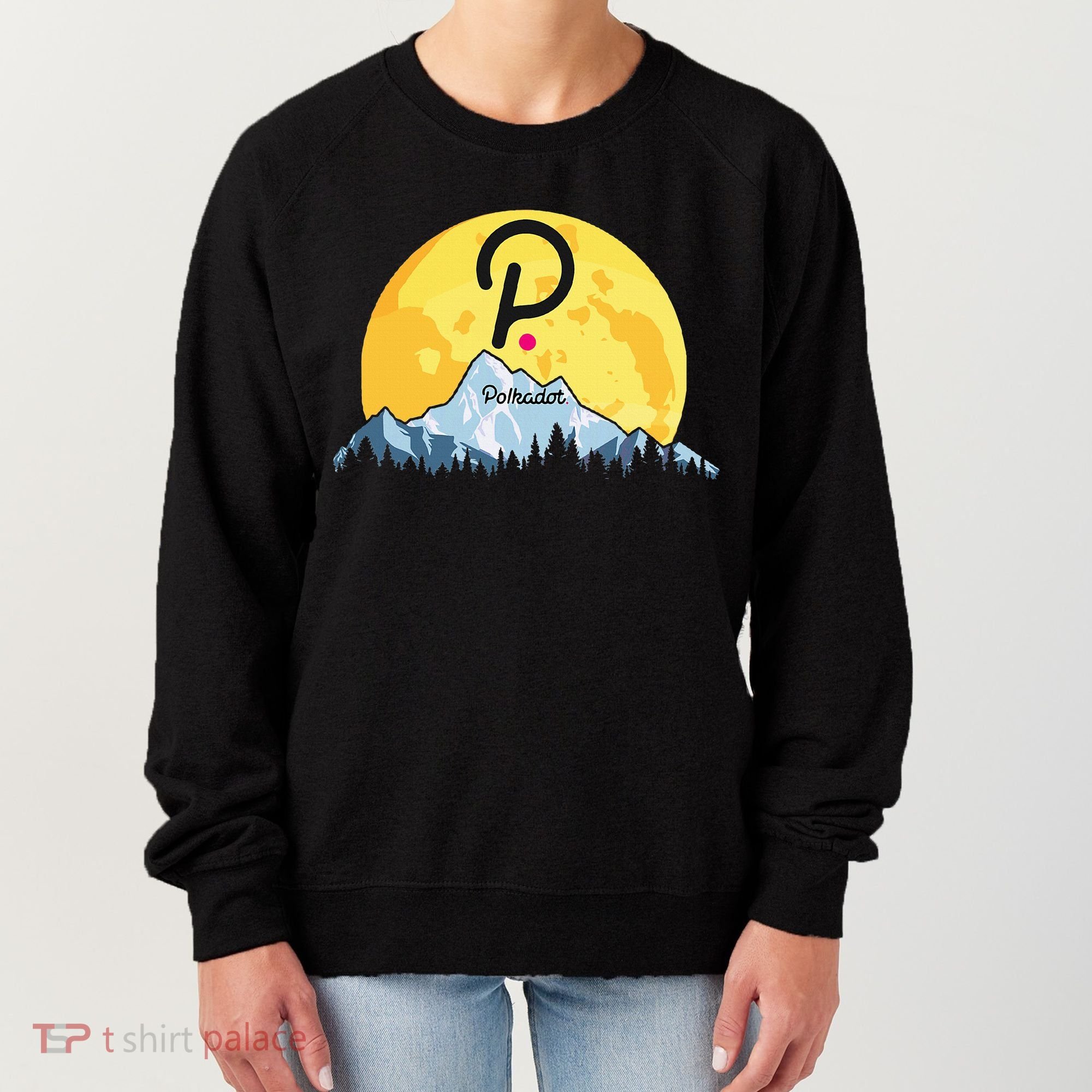 Polkadot Crypto Giant Moon Coin Dot Logo Cryptocurrency Women's Sweatshirt