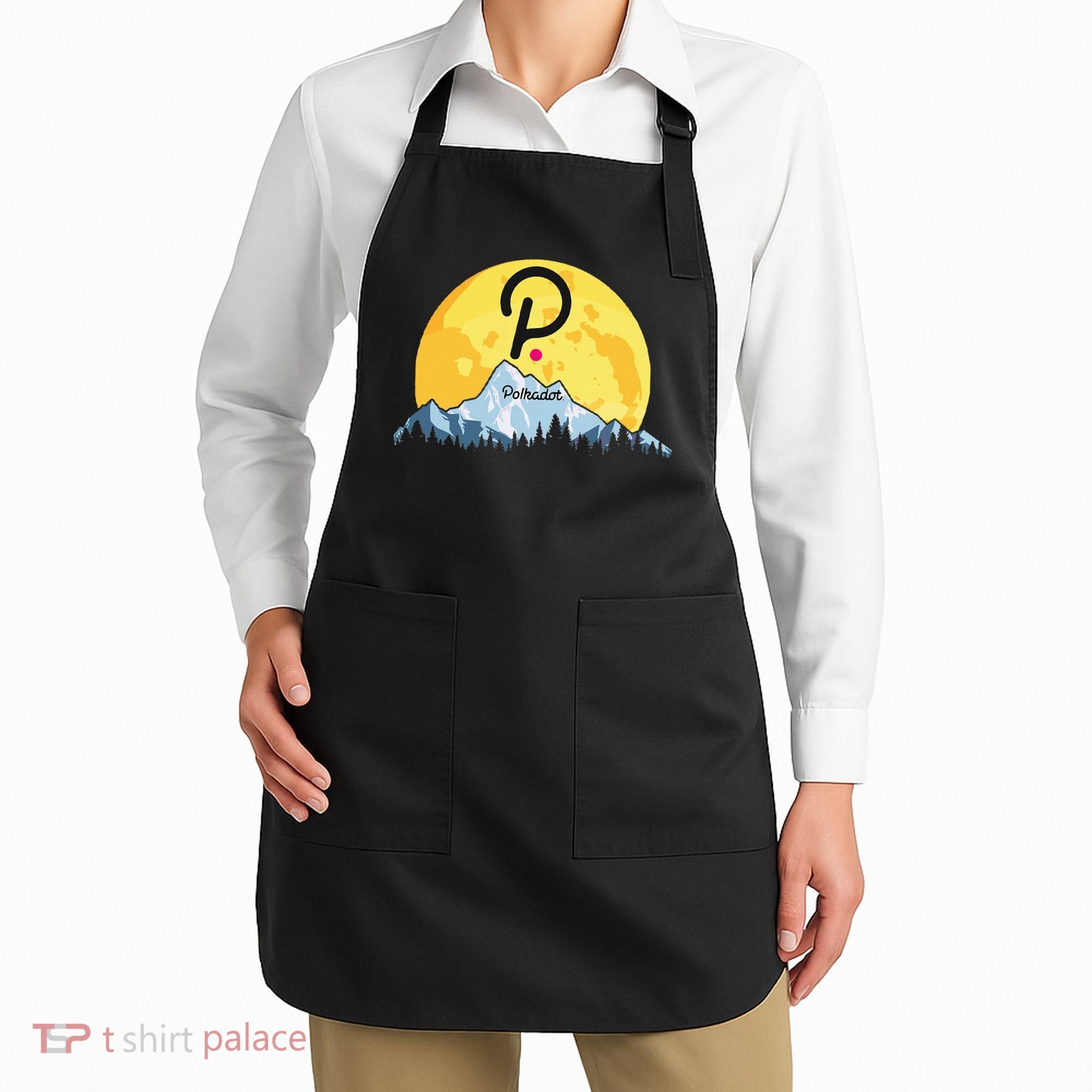 Polkadot Crypto Giant Moon Coin Dot Logo Cryptocurrency Apron