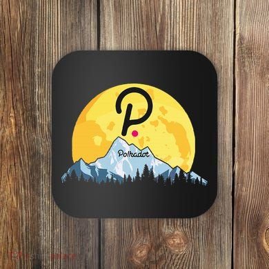 Polkadot Crypto Giant Moon Coin Dot Logo Cryptocurrency Coaster