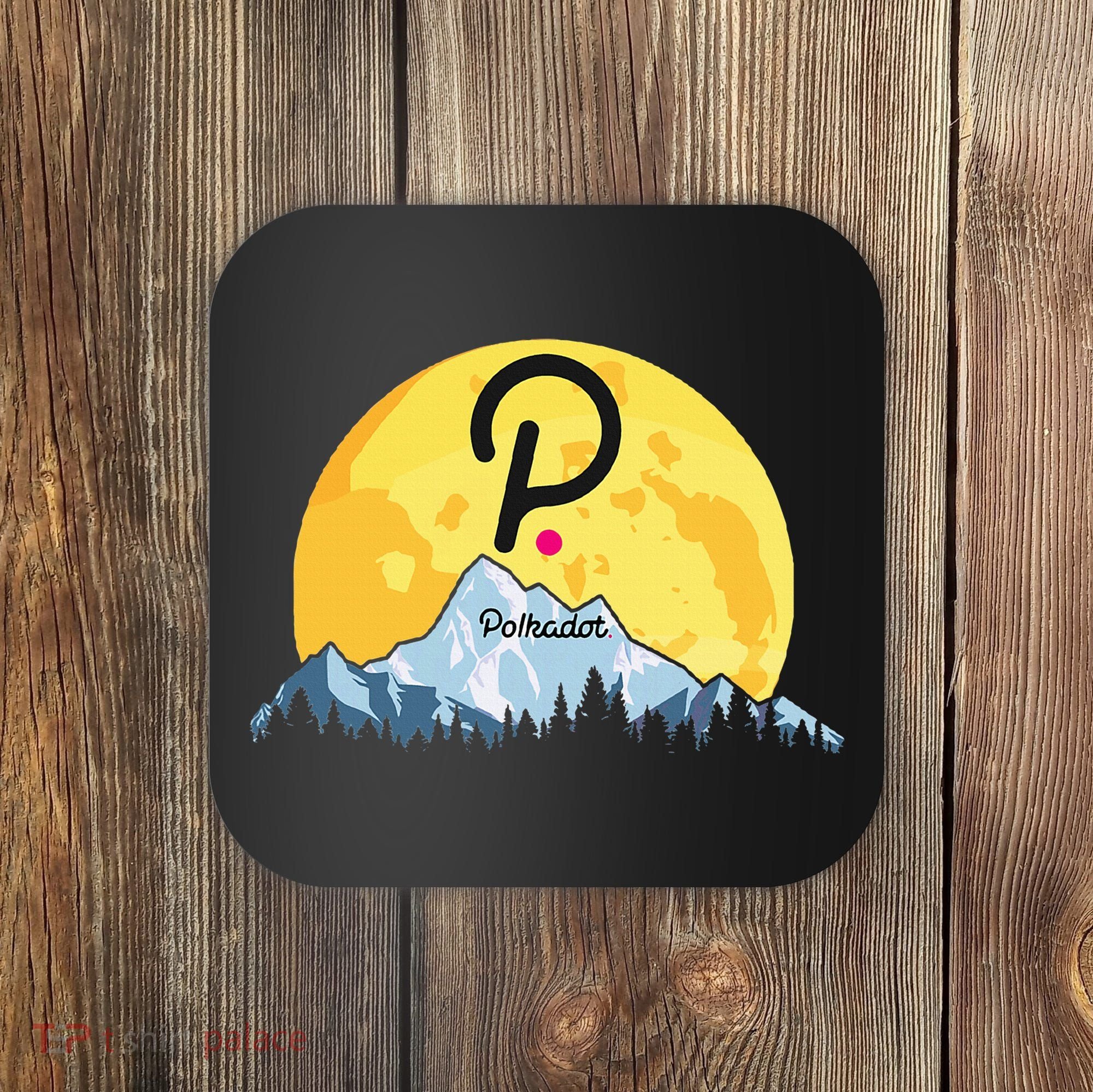 Polkadot Crypto Giant Moon Coin Dot Logo Cryptocurrency Coaster