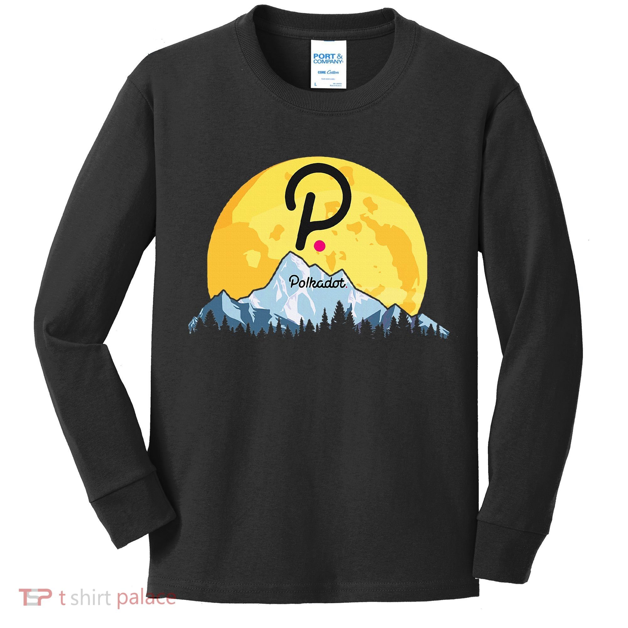 Polkadot Crypto Giant Moon Coin Dot Logo Cryptocurrency Kids Long Sleeve Shirt