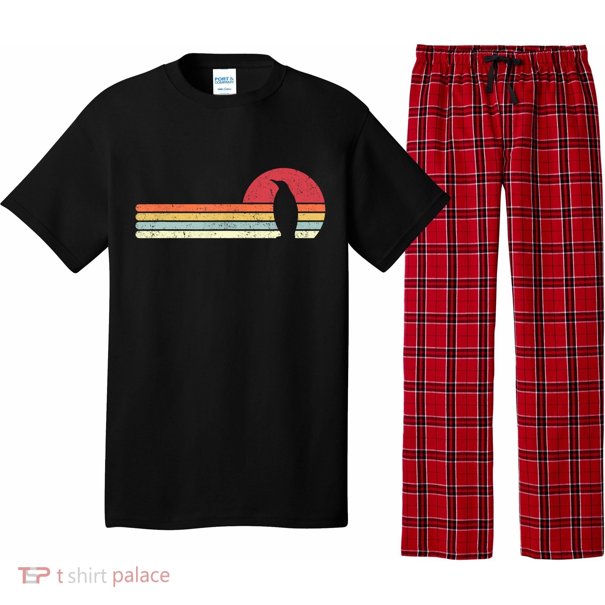 Penguin Cute Gift Retro Style Gift Pajama Set