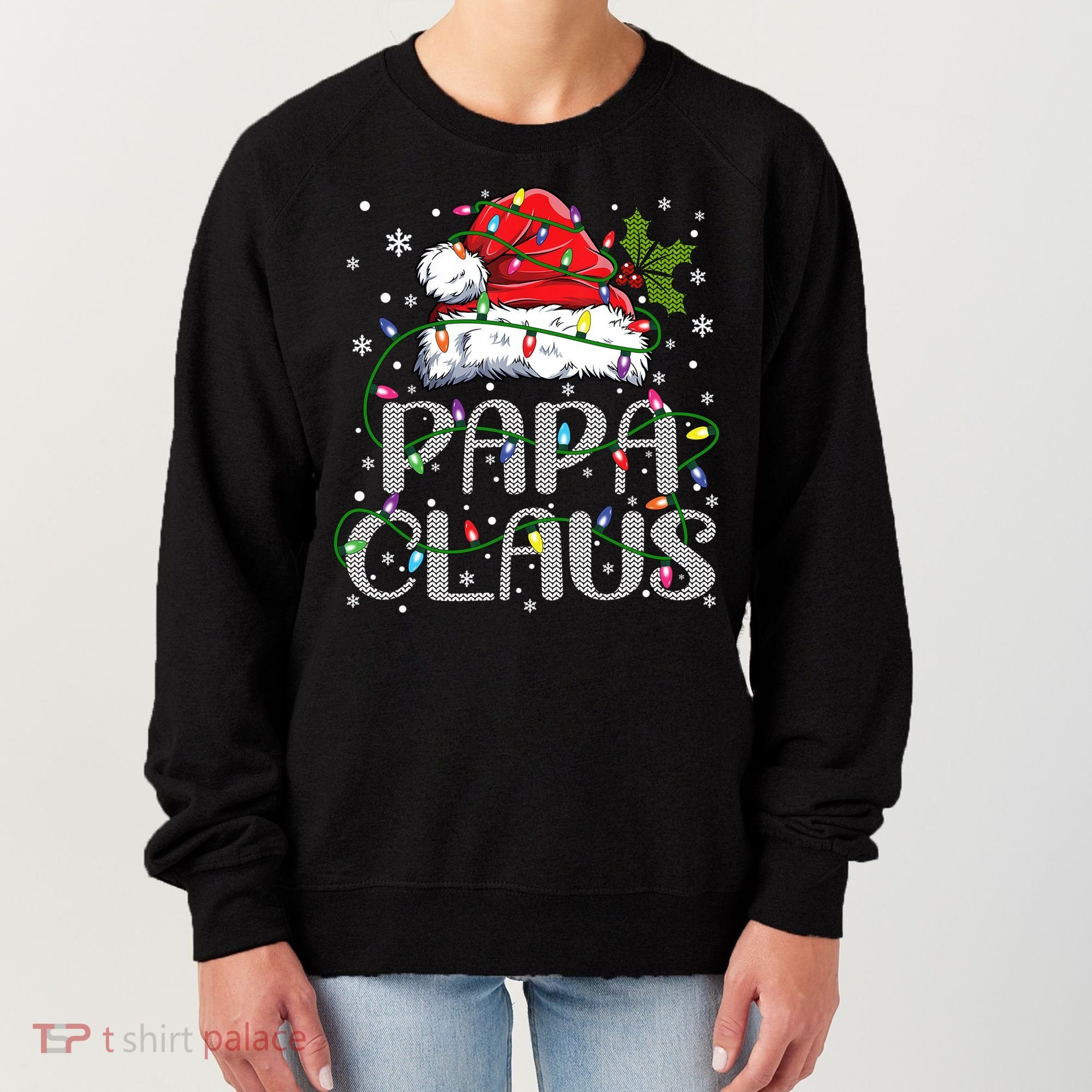 Papa Claus Gift For Christmas Lights Women's Sweatshirt