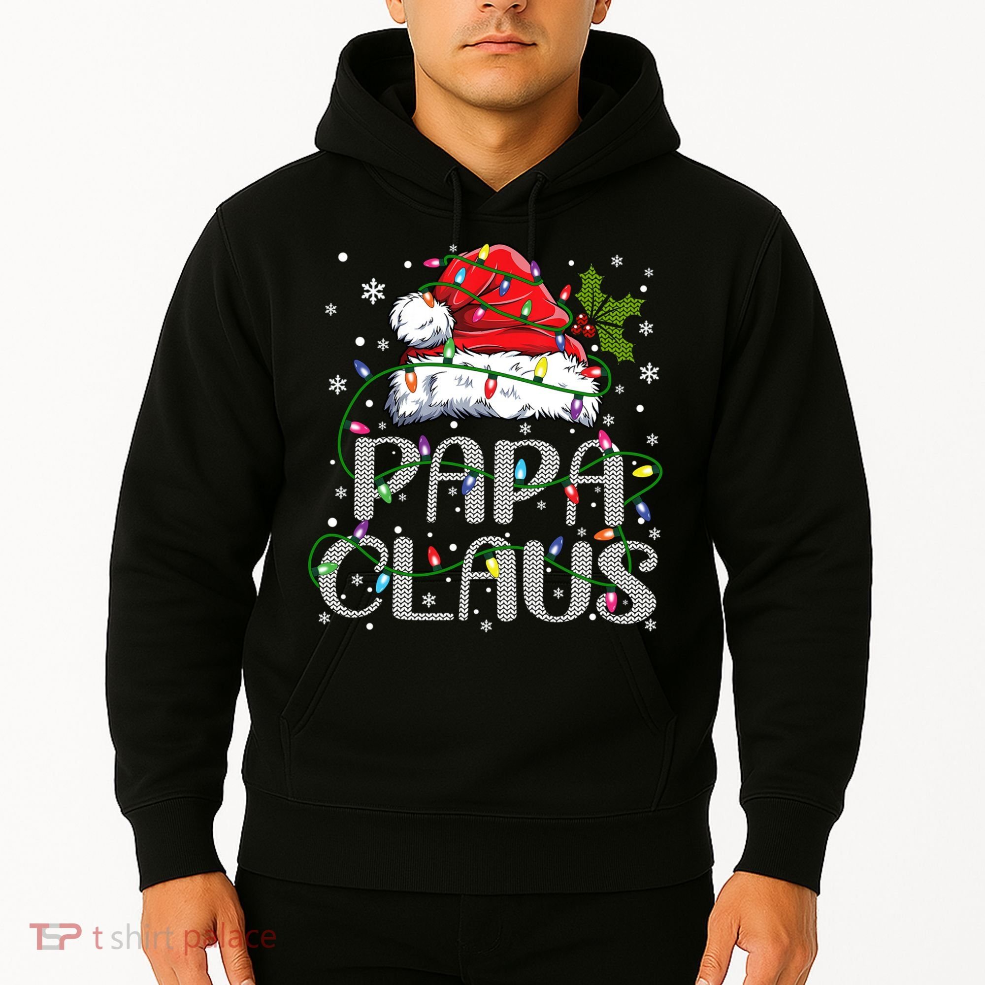 Papa Claus Gift For Christmas Lights Hoodie