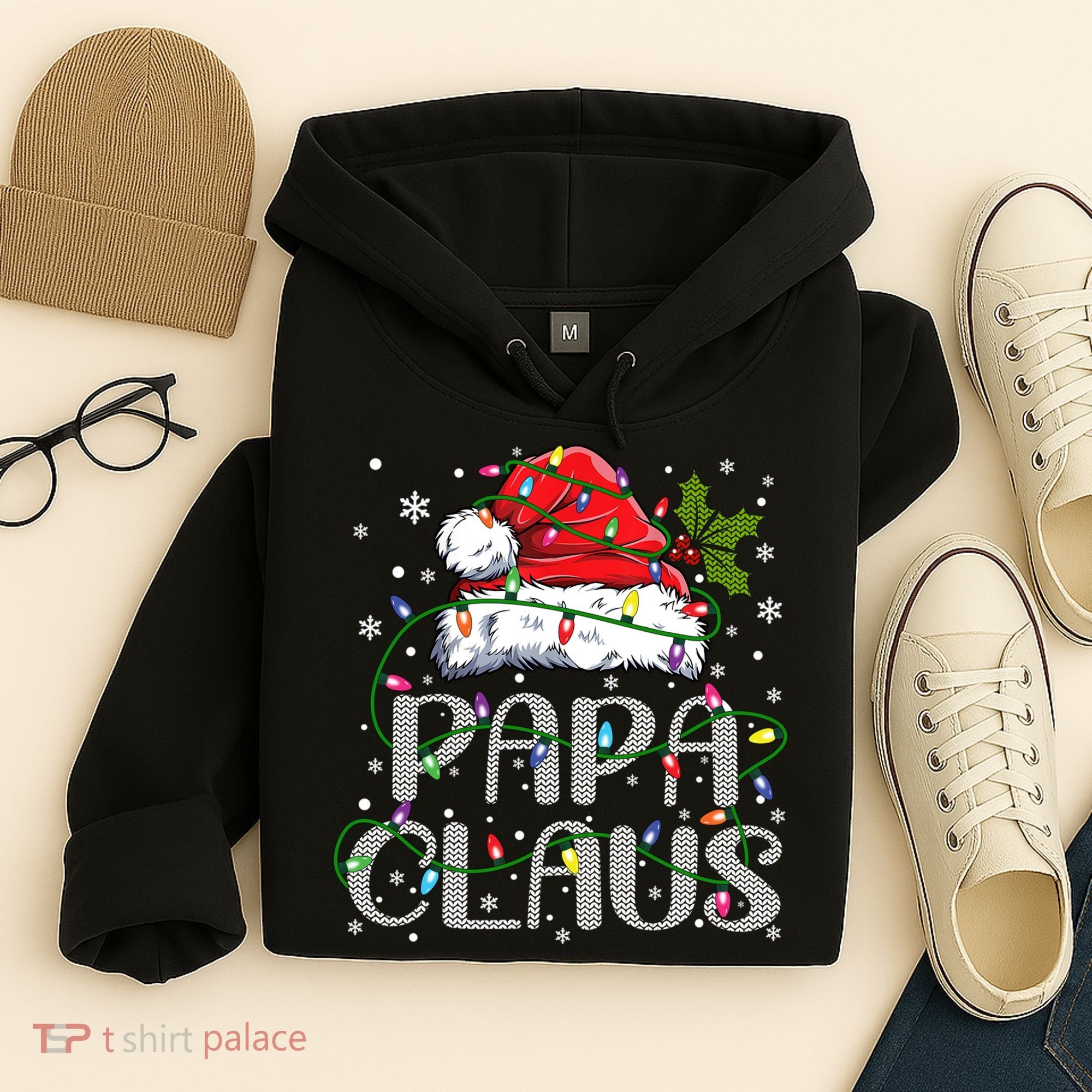 Papa Claus Gift For Christmas Lights Hoodie