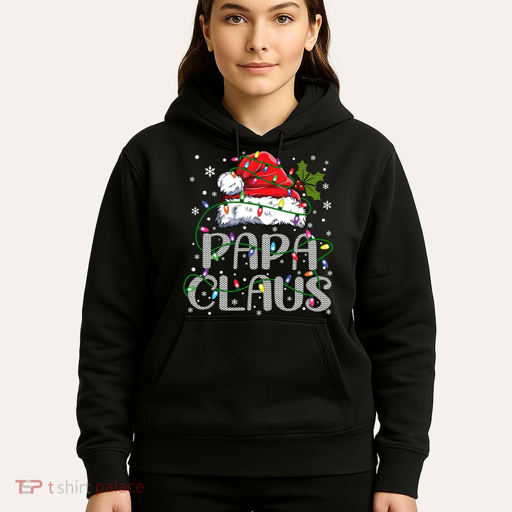 Papa Claus Gift For Christmas Lights Hoodie