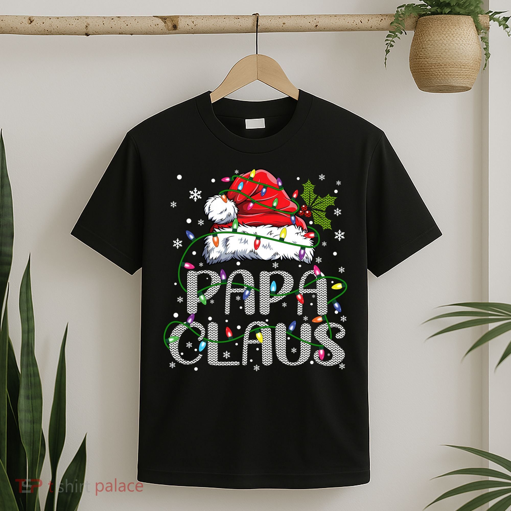 Papa Claus Gift For Christmas Lights T-Shirt