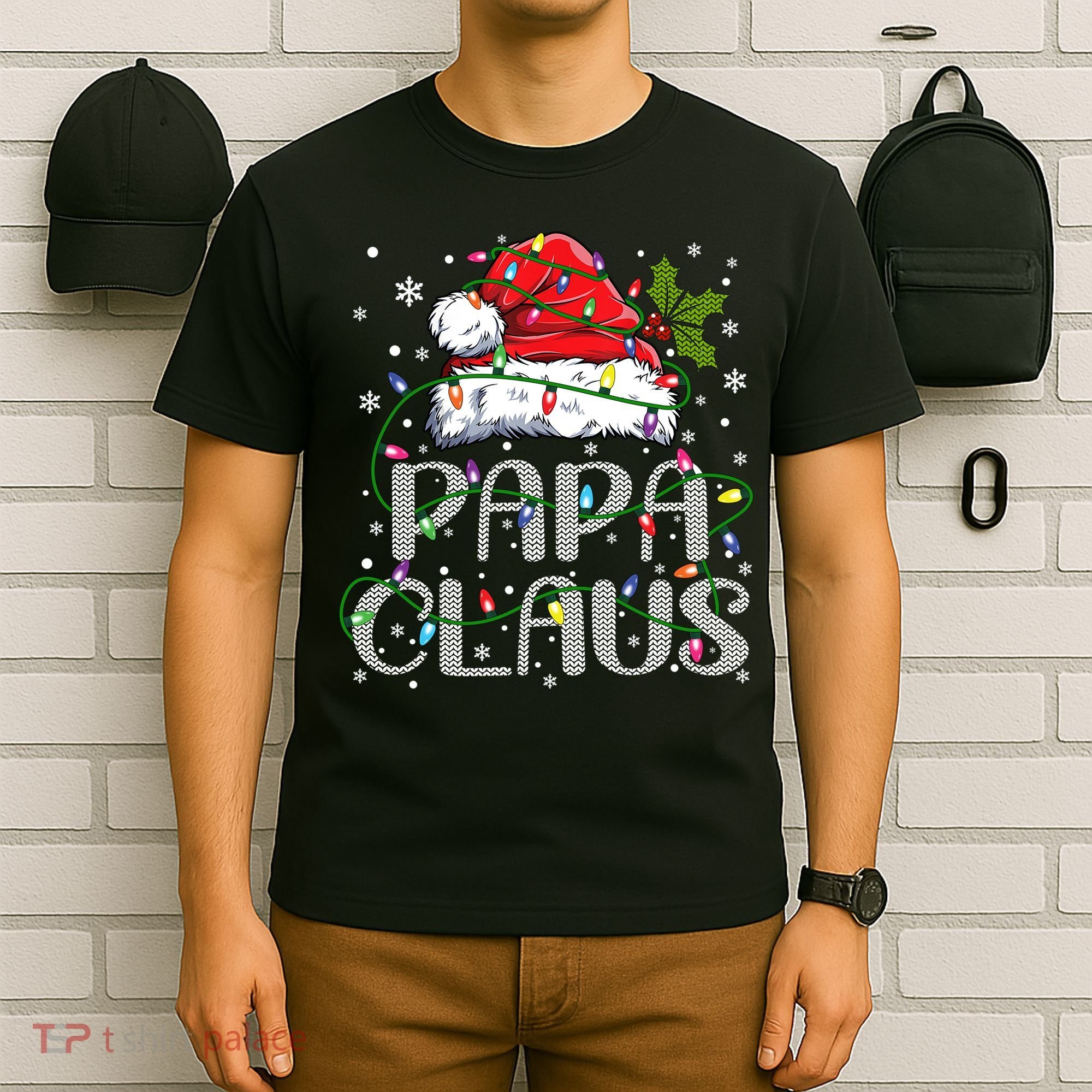 Papa Claus Gift For Christmas Lights T-Shirt