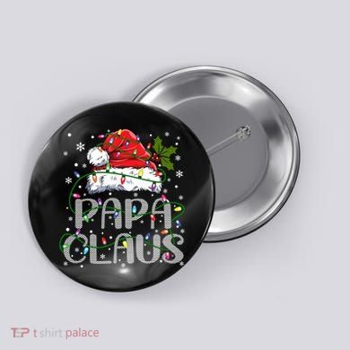 Papa Claus Gift For Christmas Lights Button