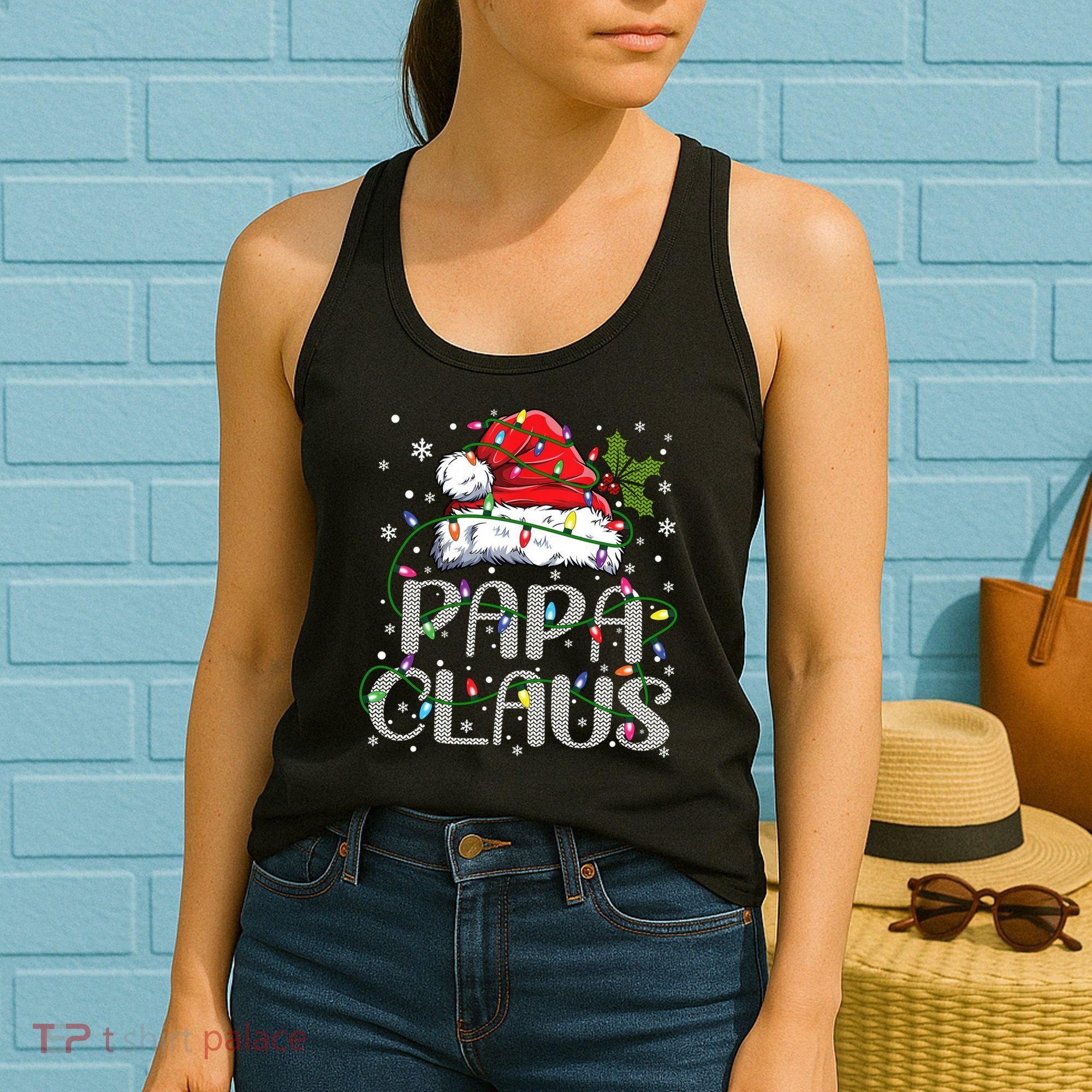 Papa Claus Gift For Christmas Lights Women's Tank Top