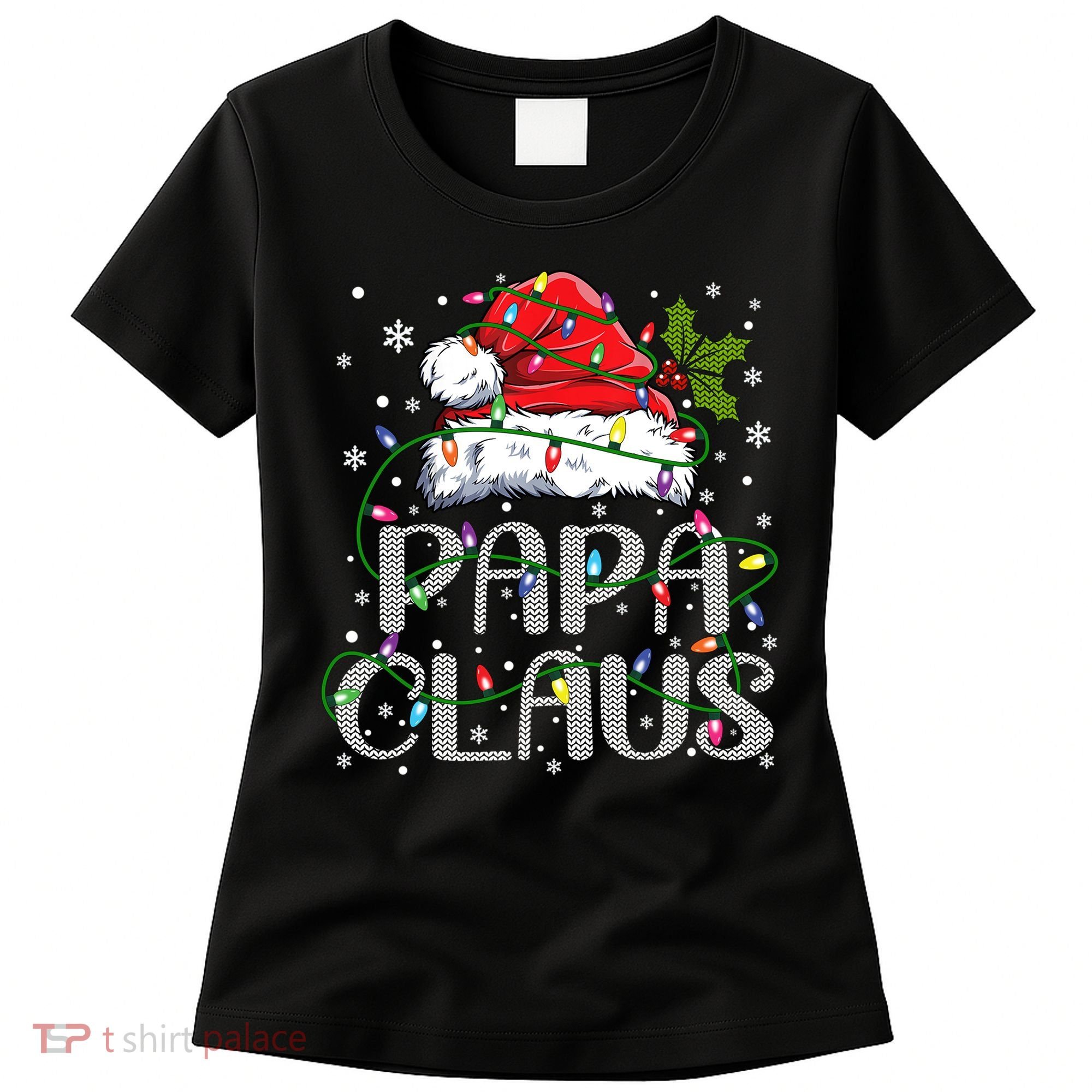 Papa Claus Gift For Christmas Lights Women's T-Shirt