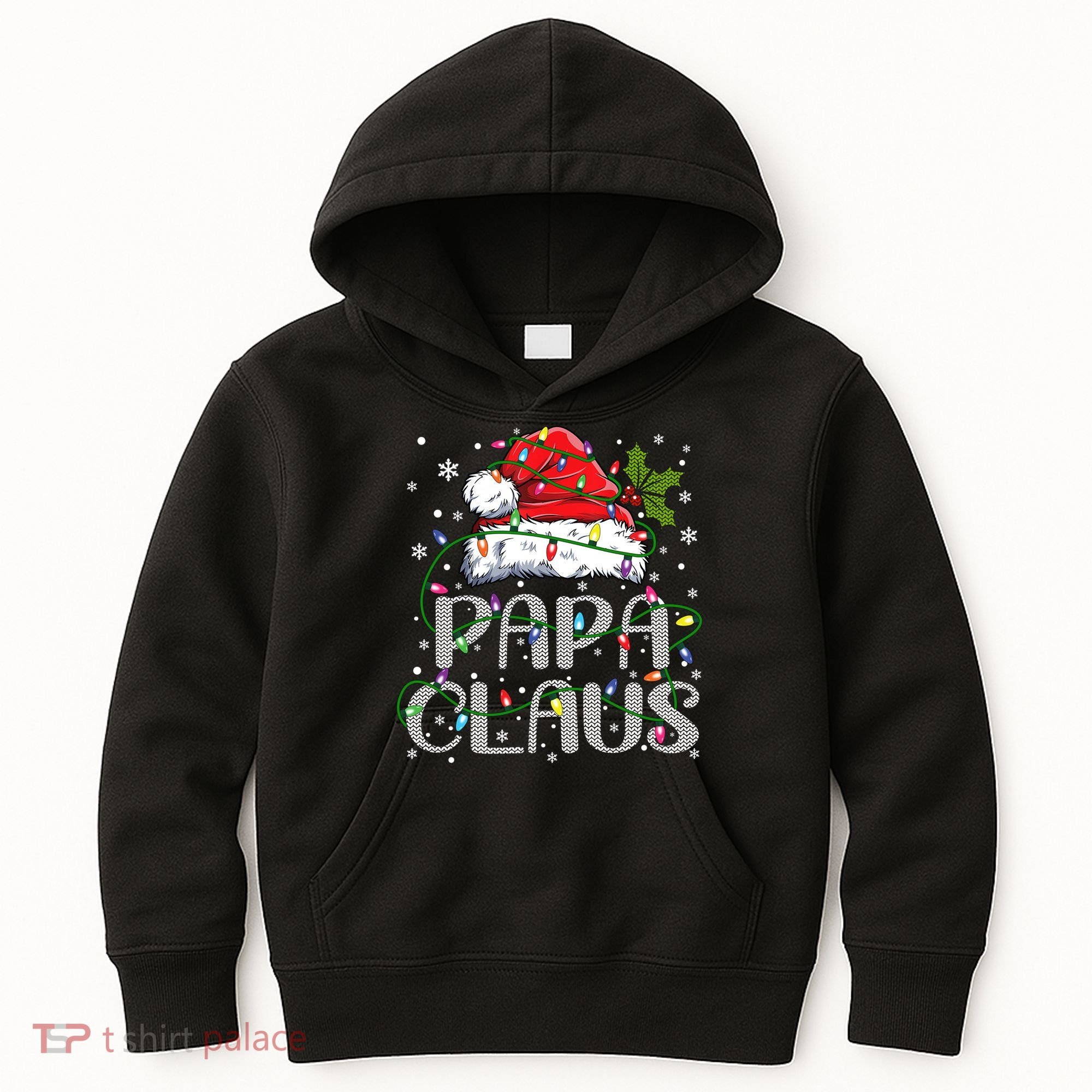 Papa Claus Gift For Christmas Lights Kids Hoodie