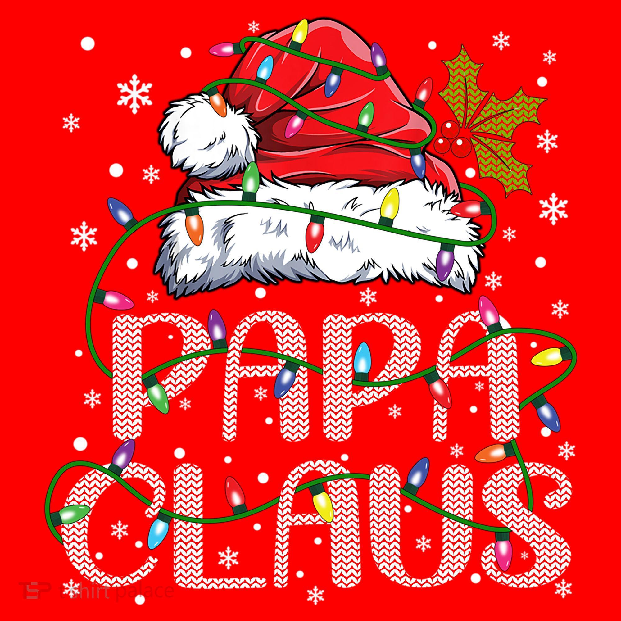 Papa Claus Gift For Christmas Lights Santa Hat