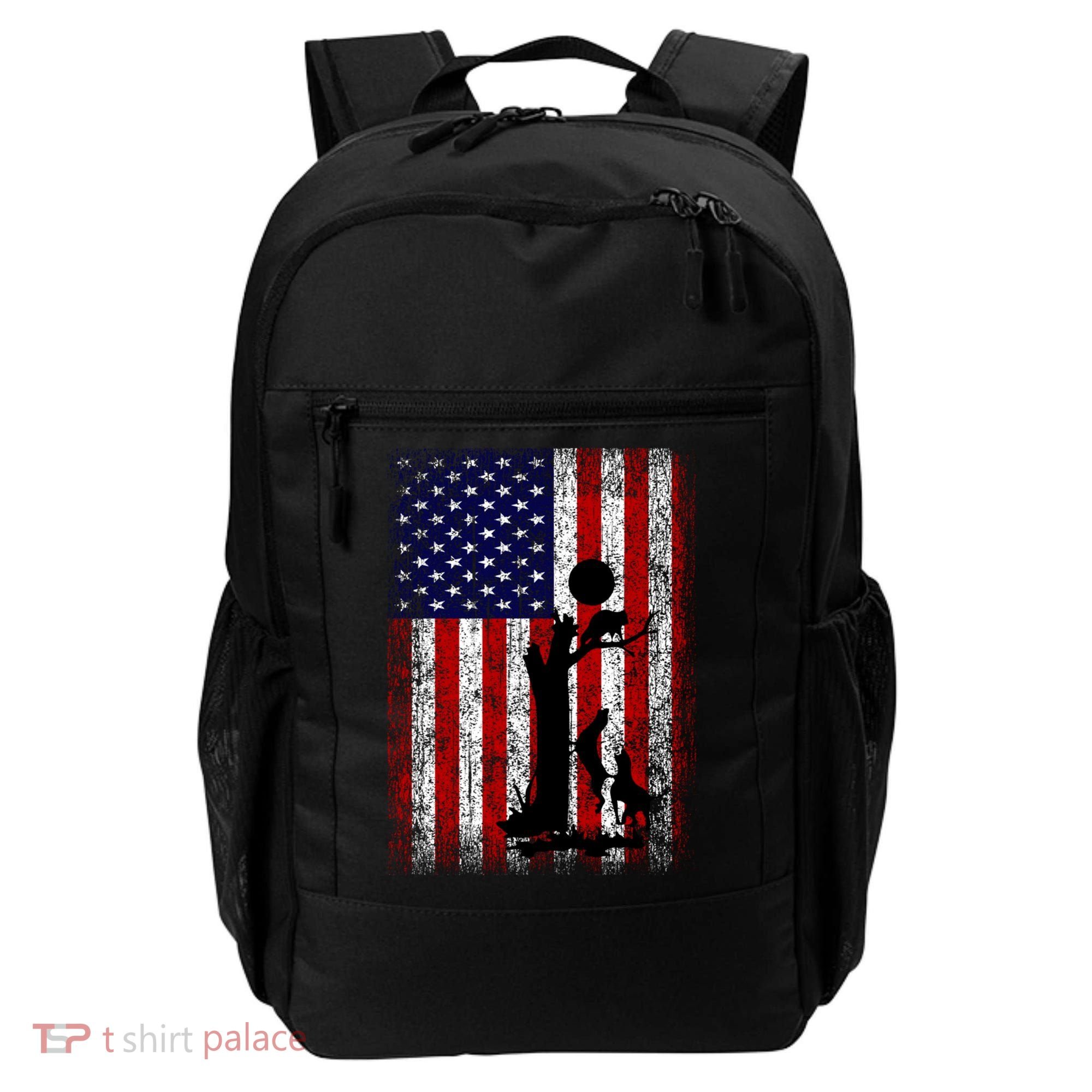 Patriotic Coon Hunting Dogs American Flag Gift Backpack