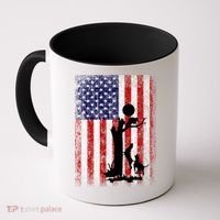 Patriotic Coon Hunting Dogs American Flag Gift Coffee Mug thumb 0