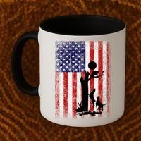Patriotic Coon Hunting Dogs American Flag Gift Coffee Mug thumb 2
