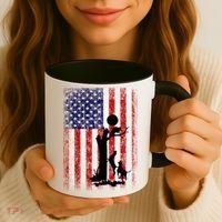 Patriotic Coon Hunting Dogs American Flag Gift Coffee Mug thumb 3