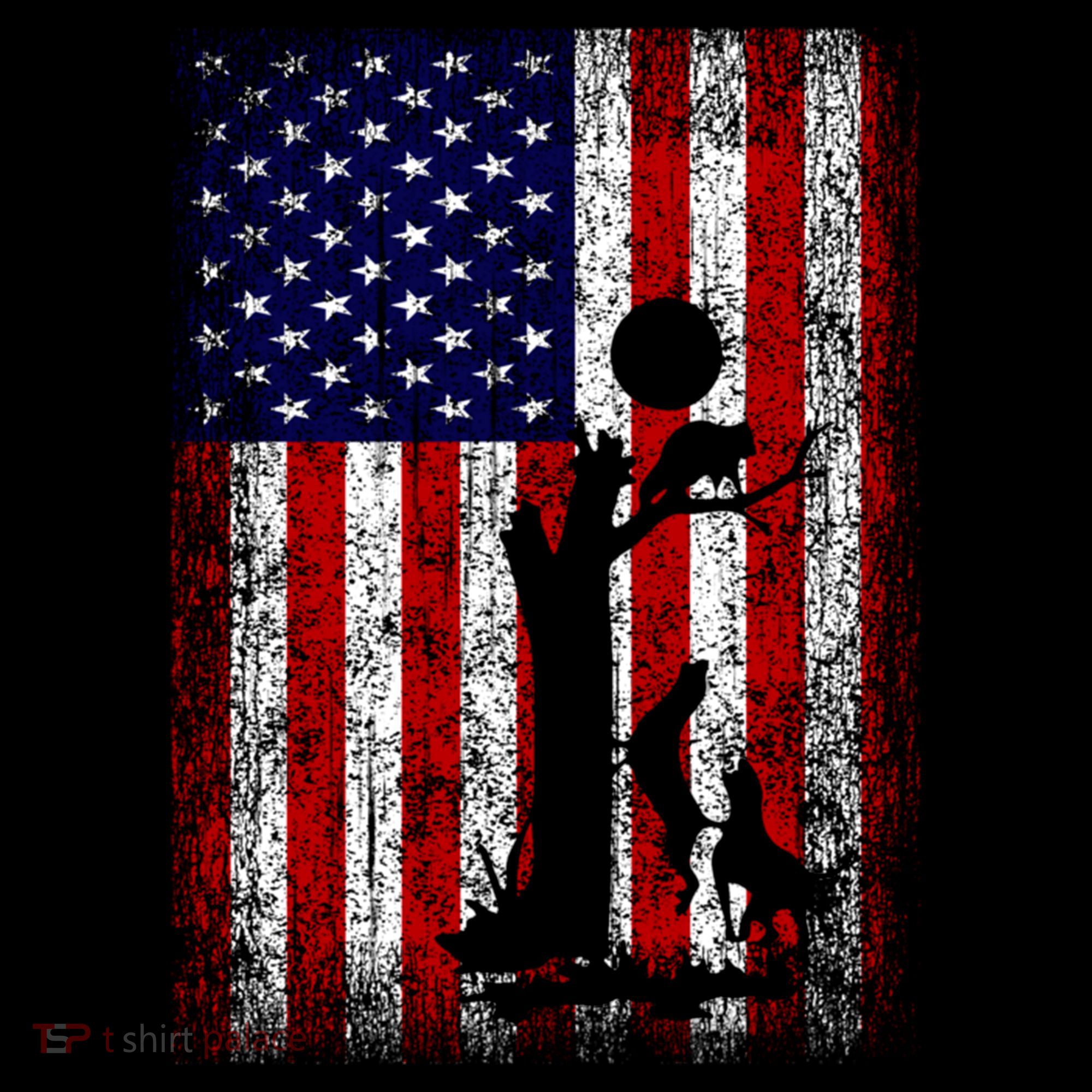 Patriotic Coon Hunting Dogs American Flag Gift Coffee Mug