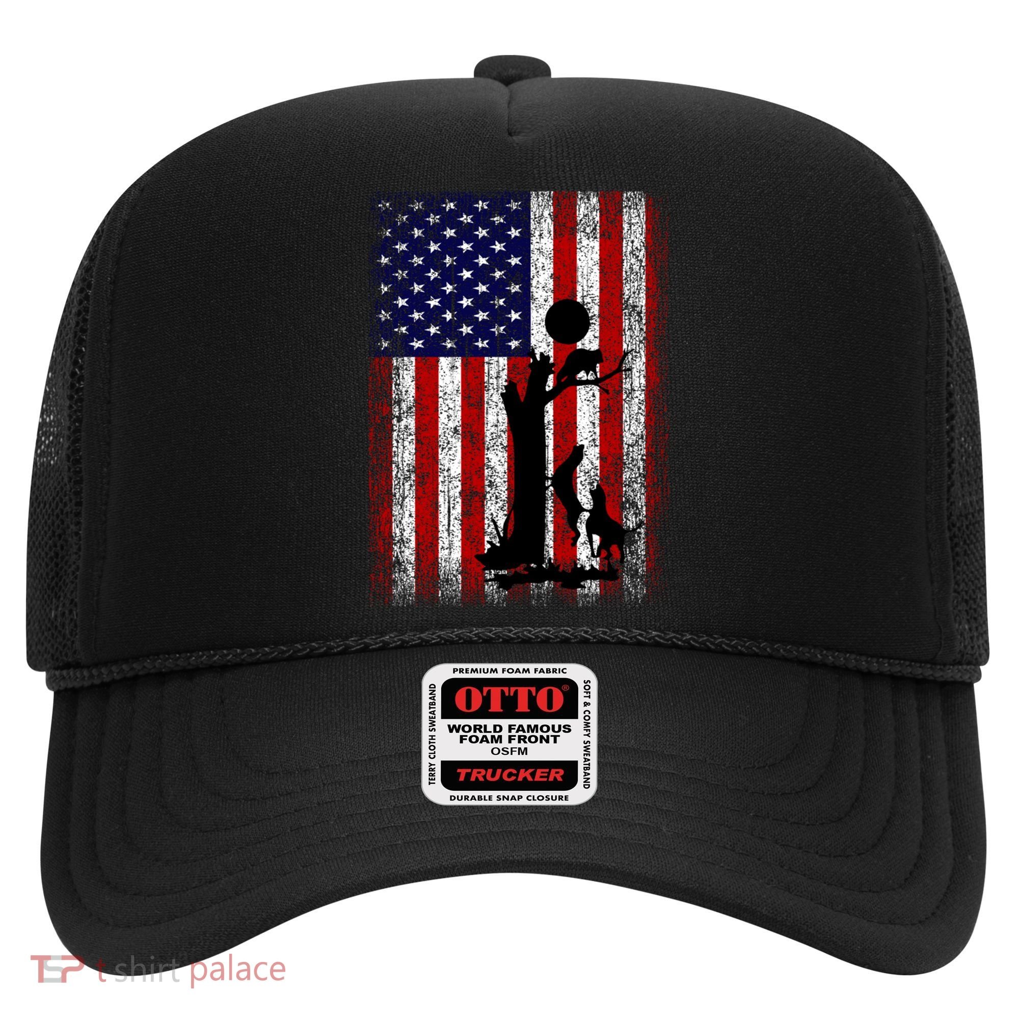 Patriotic Coon Hunting Dogs American Flag Gift Hat
