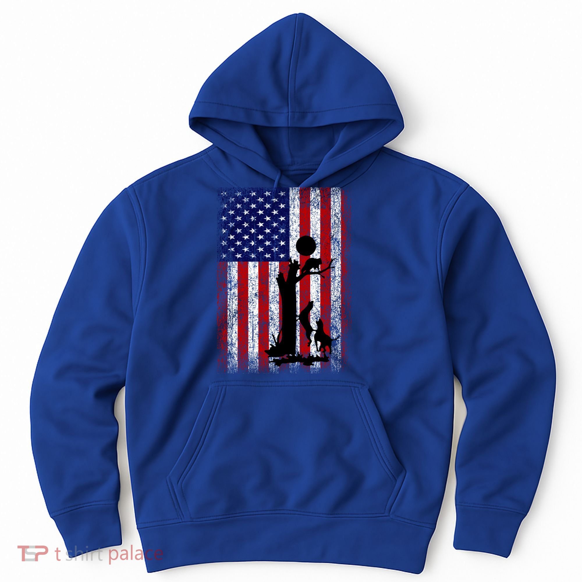 Patriotic Coon Hunting Dogs American Flag Gift Hoodie