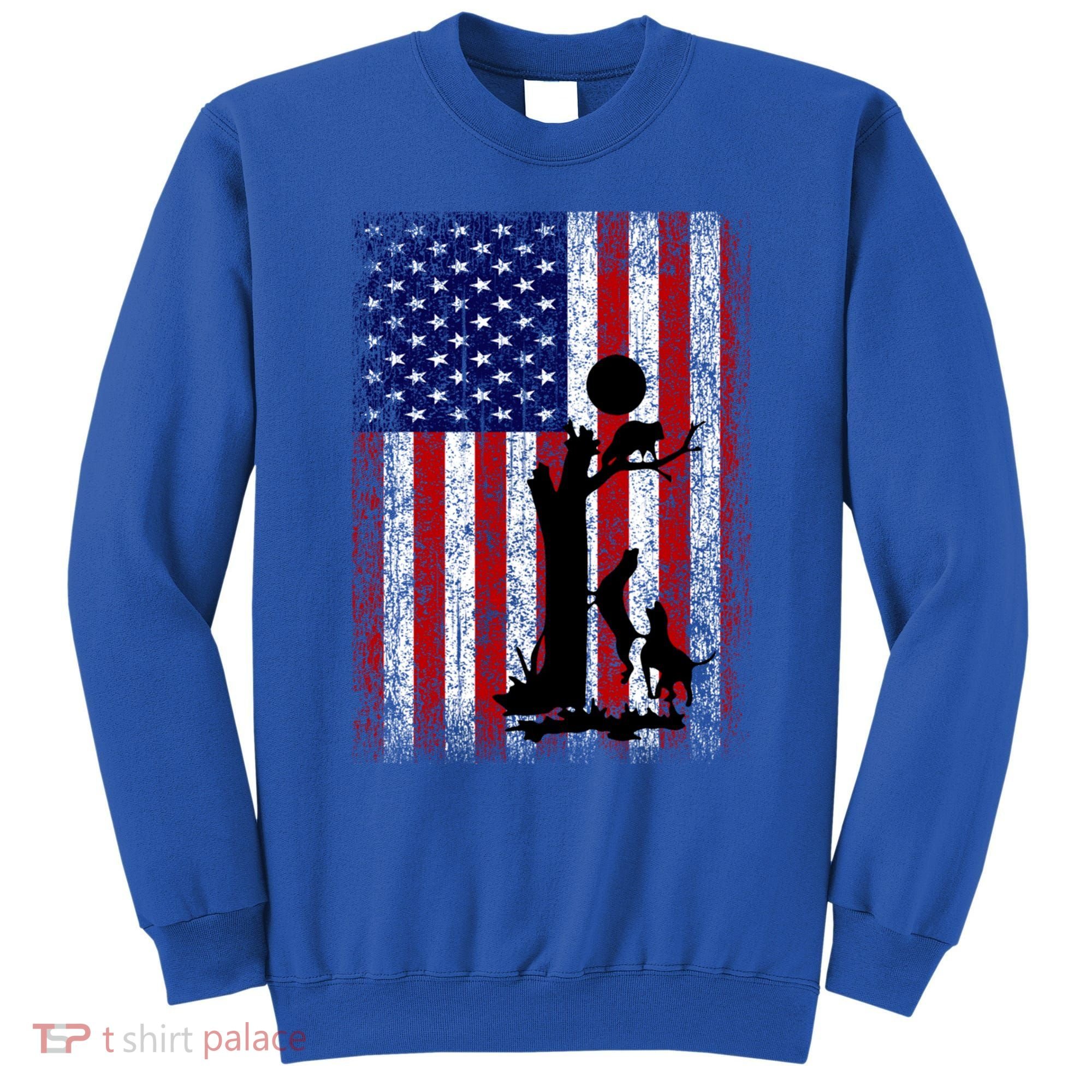 Patriotic Coon Hunting Dogs American Flag Gift Sweatshirt