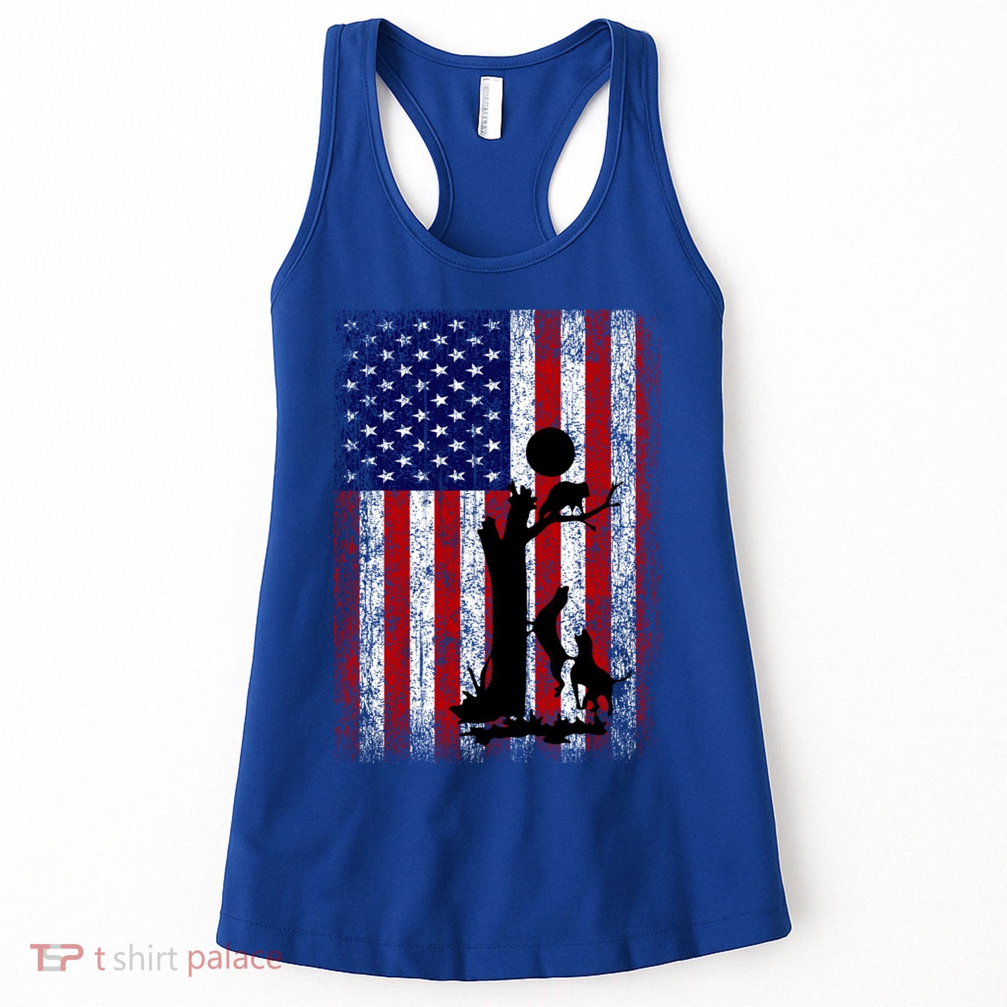 Patriotic Coon Hunting Dogs American Flag Gift Women's Tank Top