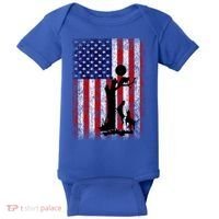 Patriotic Coon Hunting Dogs American Flag Gift Baby Bodysuit thumb 0