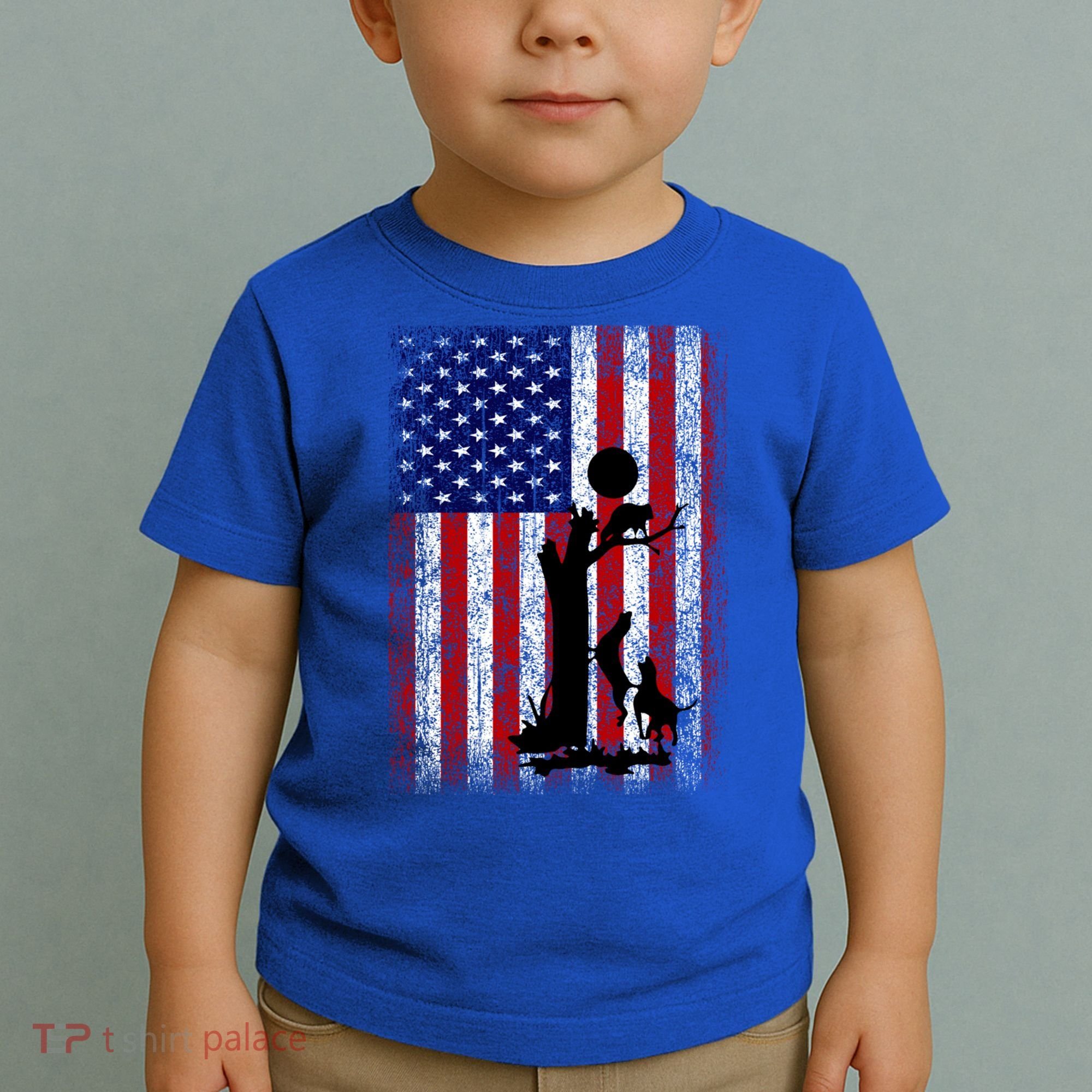 Patriotic Coon Hunting Dogs American Flag Gift Toddler T-Shirt