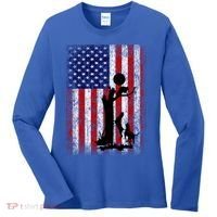 Patriotic Coon Hunting Dogs American Flag Gift Women's Long Sleeve Shirt thumb 0