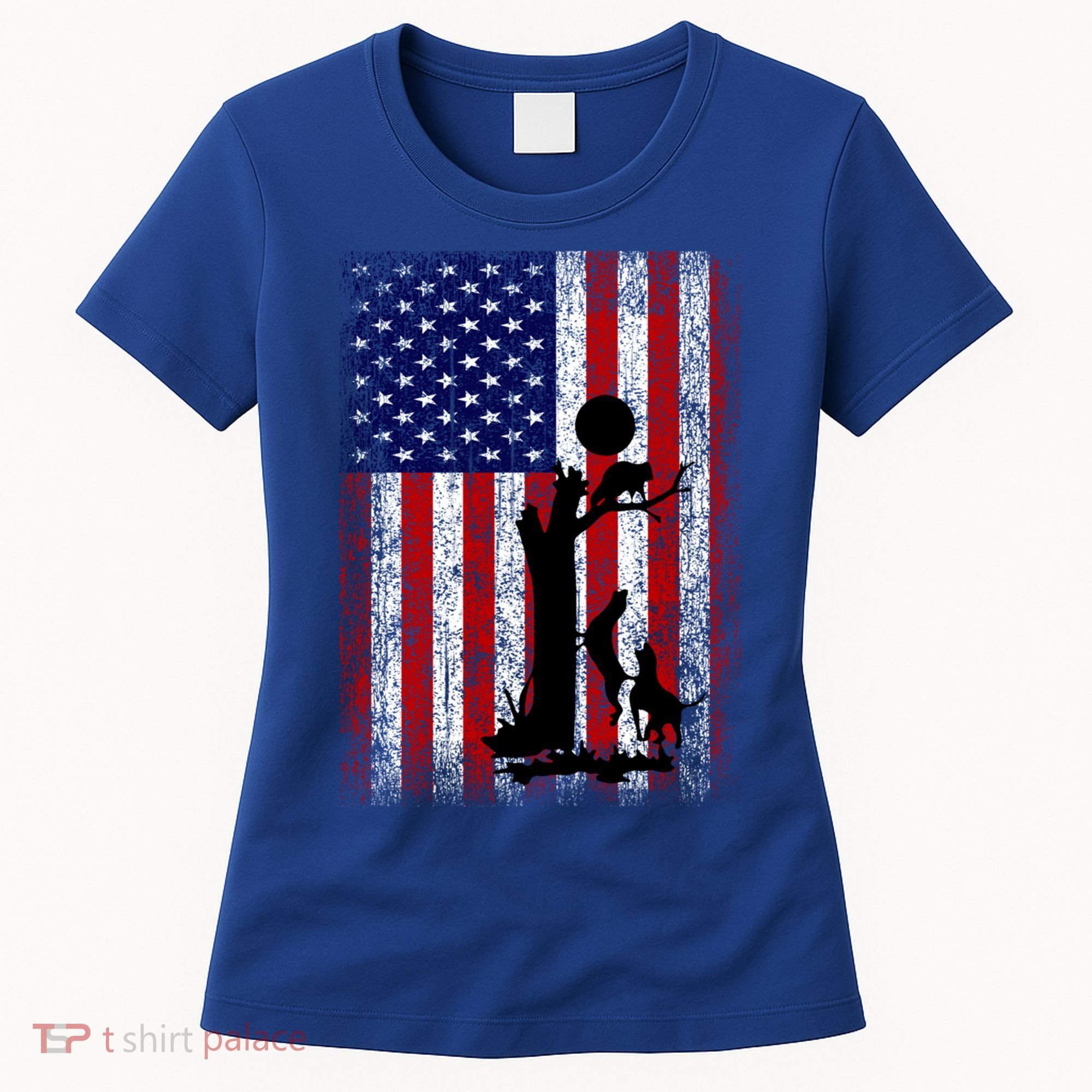 Patriotic Coon Hunting Dogs American Flag Gift Women's T-Shirt