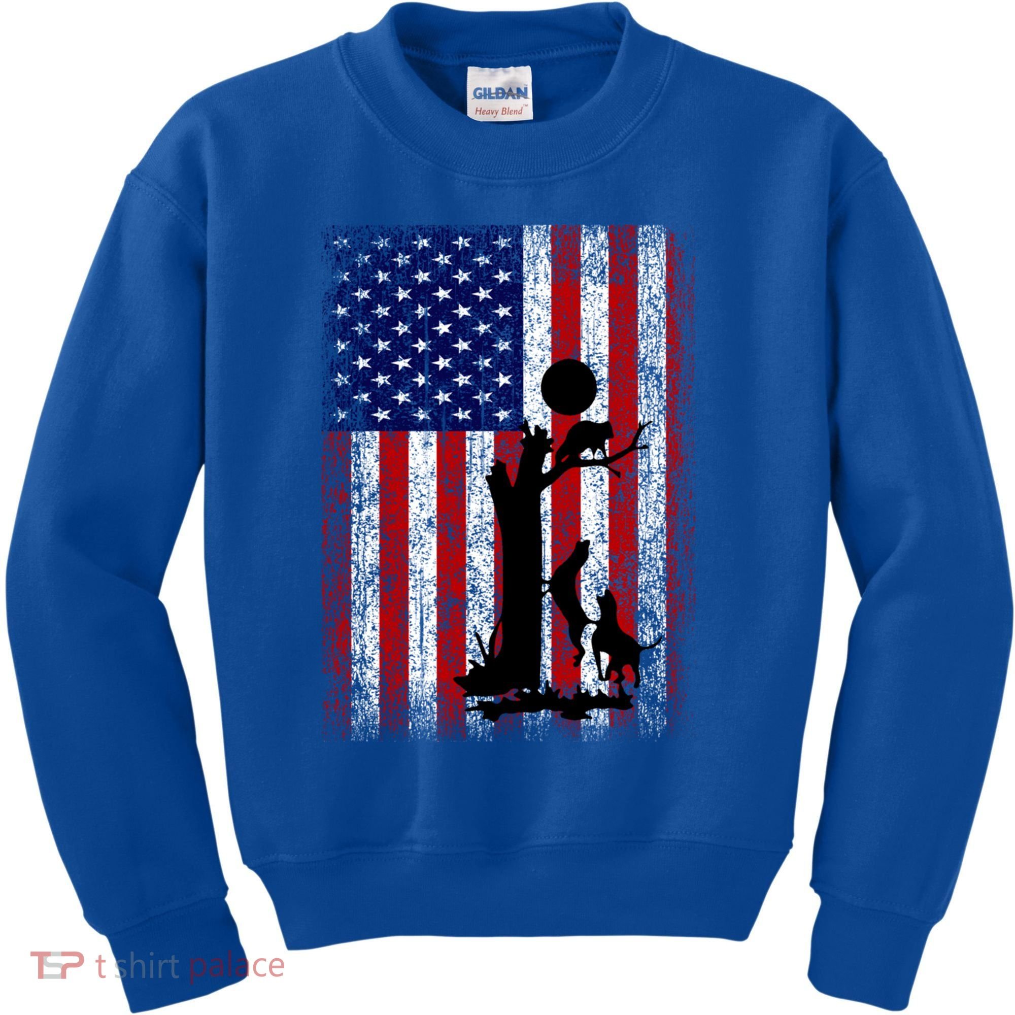 Patriotic Coon Hunting Dogs American Flag Gift Kids Sweatshirt